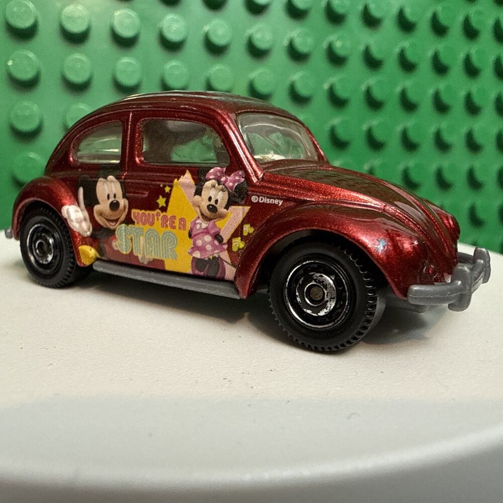 1998 Matchbox '62 Volkswagen Beetle Red MBX Mickey Mouse You're A Star